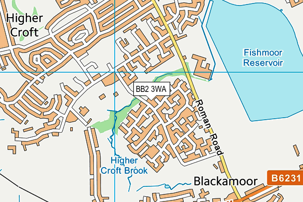 BB2 3WA map - OS VectorMap District (Ordnance Survey)