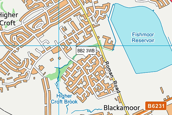 BB2 3WB map - OS VectorMap District (Ordnance Survey)