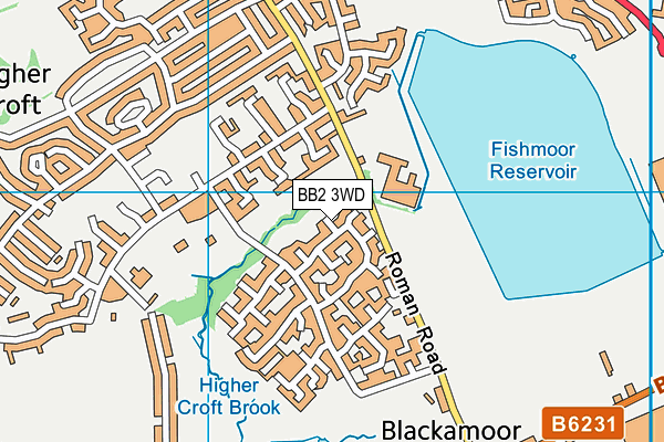 BB2 3WD map - OS VectorMap District (Ordnance Survey)