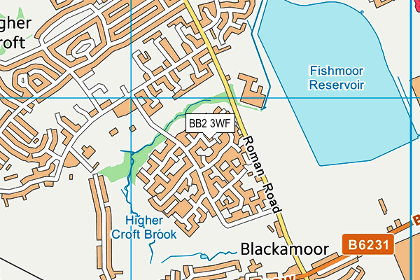 BB2 3WF map - OS VectorMap District (Ordnance Survey)
