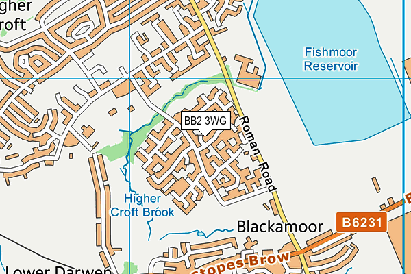 BB2 3WG map - OS VectorMap District (Ordnance Survey)