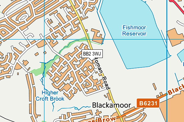 BB2 3WJ map - OS VectorMap District (Ordnance Survey)