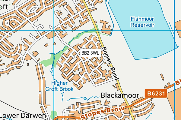 BB2 3WL map - OS VectorMap District (Ordnance Survey)
