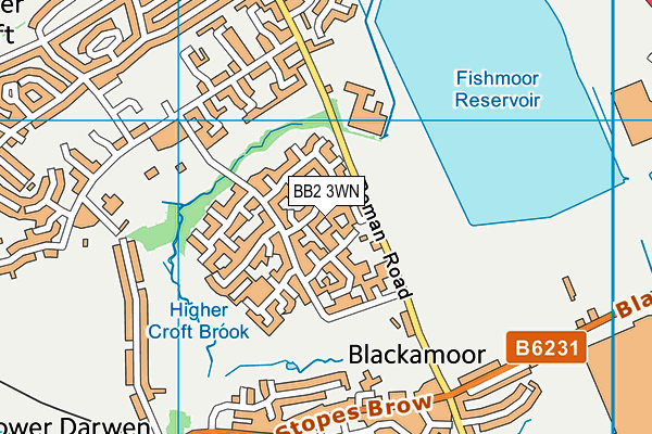 BB2 3WN map - OS VectorMap District (Ordnance Survey)