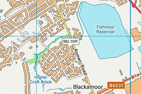 BB2 3WR map - OS VectorMap District (Ordnance Survey)