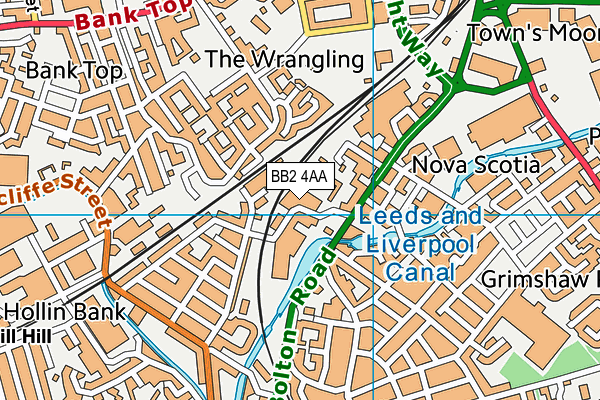 BB2 4AA map - OS VectorMap District (Ordnance Survey)