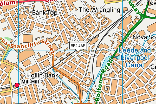 BB2 4AE map - OS VectorMap District (Ordnance Survey)