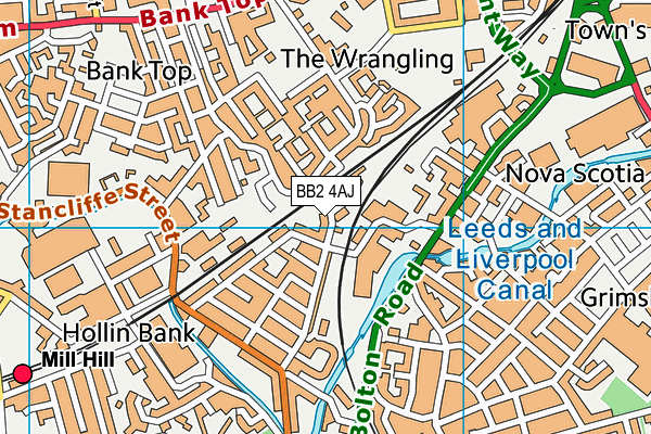 BB2 4AJ map - OS VectorMap District (Ordnance Survey)