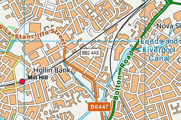 BB2 4AS map - OS VectorMap District (Ordnance Survey)