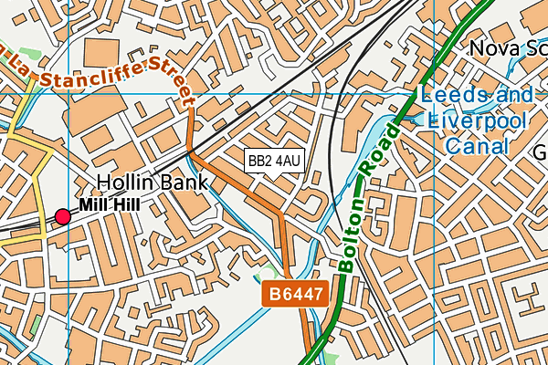 BB2 4AU map - OS VectorMap District (Ordnance Survey)