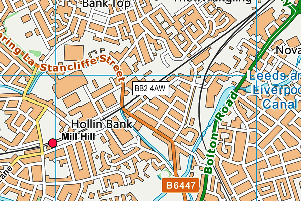 BB2 4AW map - OS VectorMap District (Ordnance Survey)