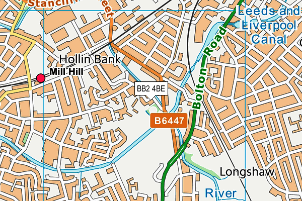 BB2 4BE map - OS VectorMap District (Ordnance Survey)