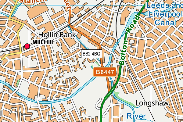 BB2 4BQ map - OS VectorMap District (Ordnance Survey)