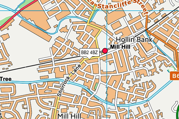 BB2 4BZ map - OS VectorMap District (Ordnance Survey)