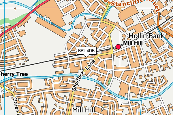 BB2 4DB map - OS VectorMap District (Ordnance Survey)