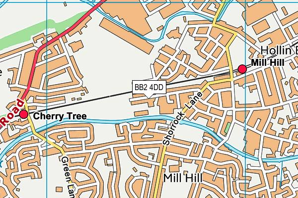 BB2 4DD map - OS VectorMap District (Ordnance Survey)