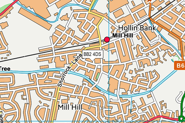 BB2 4DS map - OS VectorMap District (Ordnance Survey)