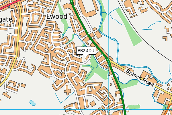 BB2 4DU map - OS VectorMap District (Ordnance Survey)