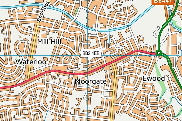 BB2 4EB map - OS VectorMap District (Ordnance Survey)