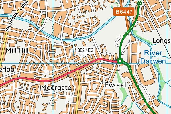 BB2 4EG map - OS VectorMap District (Ordnance Survey)