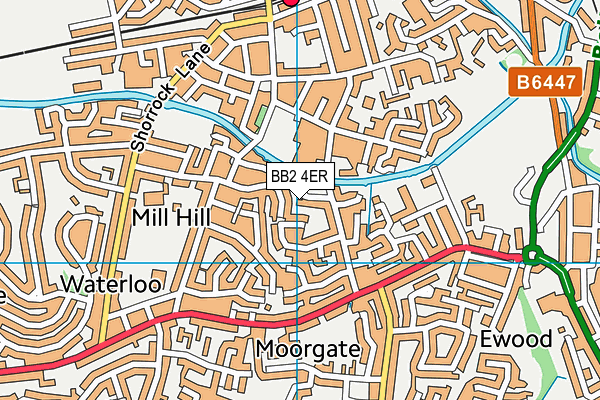 BB2 4ER map - OS VectorMap District (Ordnance Survey)