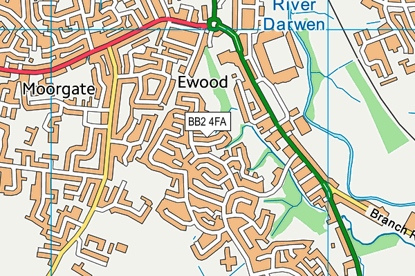 BB2 4FA map - OS VectorMap District (Ordnance Survey)