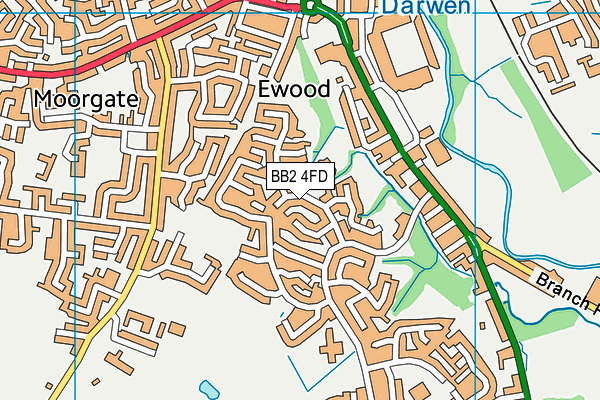 BB2 4FD map - OS VectorMap District (Ordnance Survey)