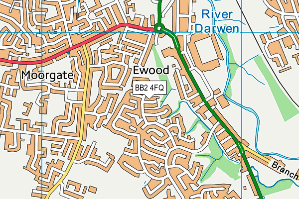 BB2 4FQ map - OS VectorMap District (Ordnance Survey)