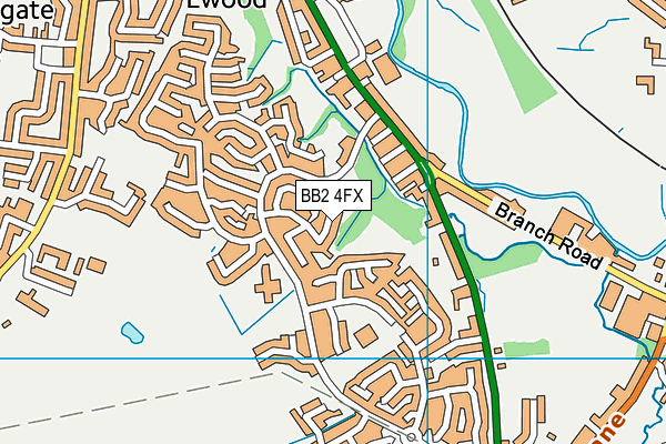 BB2 4FX map - OS VectorMap District (Ordnance Survey)