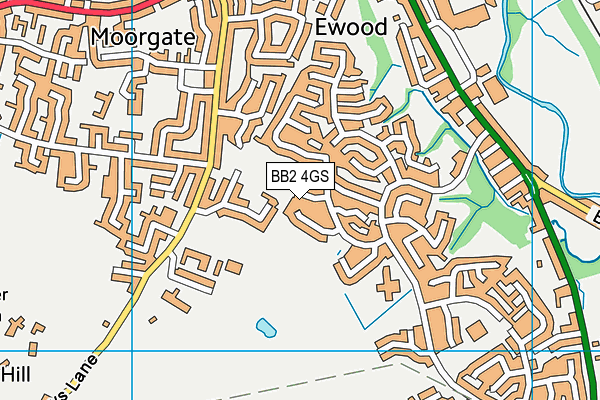 BB2 4GS map - OS VectorMap District (Ordnance Survey)