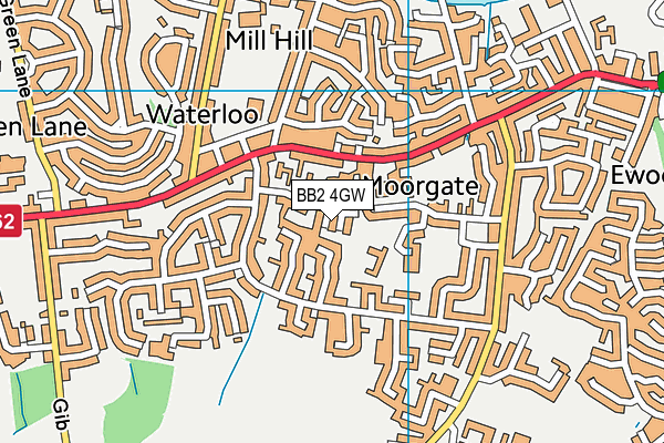 BB2 4GW map - OS VectorMap District (Ordnance Survey)