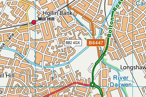 BB2 4GX map - OS VectorMap District (Ordnance Survey)