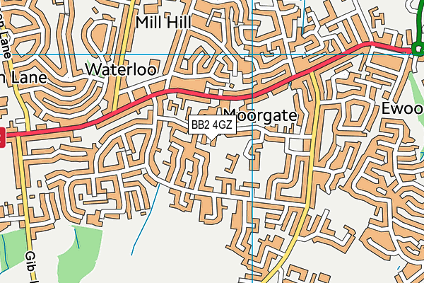 BB2 4GZ map - OS VectorMap District (Ordnance Survey)
