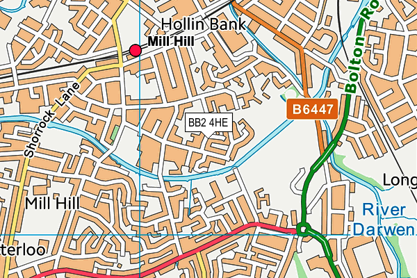 BB2 4HE map - OS VectorMap District (Ordnance Survey)