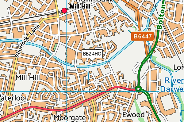 BB2 4HG map - OS VectorMap District (Ordnance Survey)