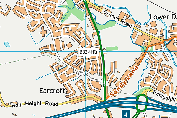 BB2 4HQ map - OS VectorMap District (Ordnance Survey)