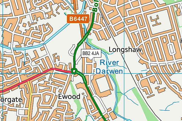 BB2 4JA map - OS VectorMap District (Ordnance Survey)