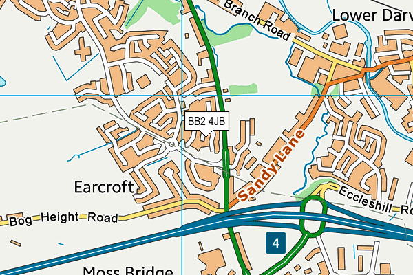 BB2 4JB map - OS VectorMap District (Ordnance Survey)