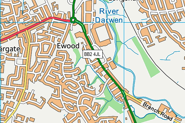 BB2 4JL map - OS VectorMap District (Ordnance Survey)