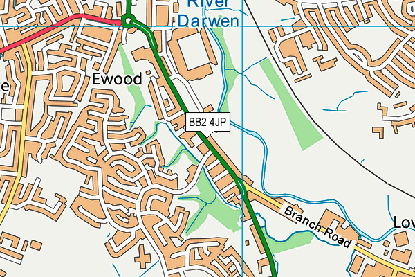 BB2 4JP map - OS VectorMap District (Ordnance Survey)