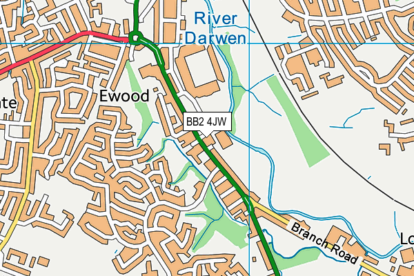 BB2 4JW map - OS VectorMap District (Ordnance Survey)