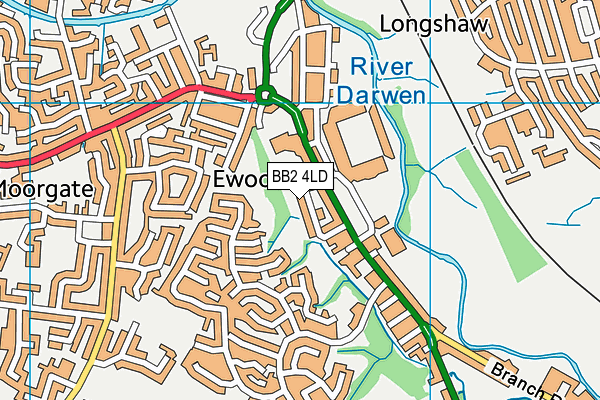 BB2 4LD map - OS VectorMap District (Ordnance Survey)