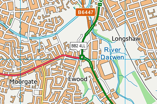 BB2 4LL map - OS VectorMap District (Ordnance Survey)