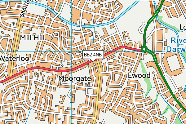 BB2 4NB map - OS VectorMap District (Ordnance Survey)