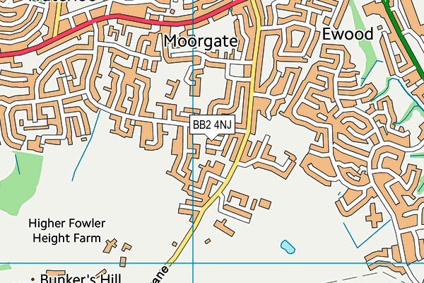 BB2 4NJ map - OS VectorMap District (Ordnance Survey)