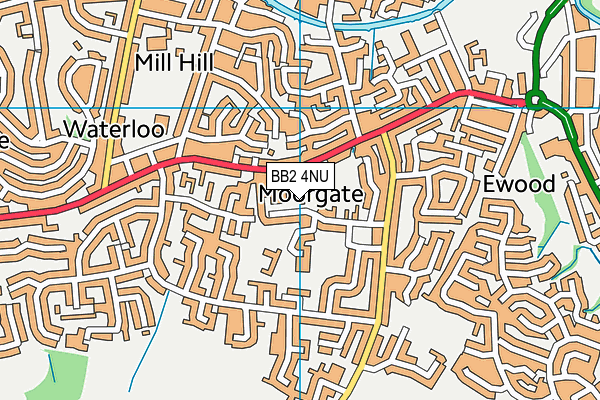 BB2 4NU map - OS VectorMap District (Ordnance Survey)