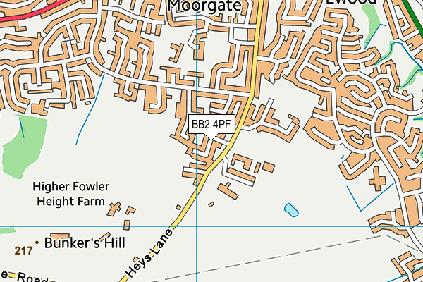 BB2 4PF map - OS VectorMap District (Ordnance Survey)