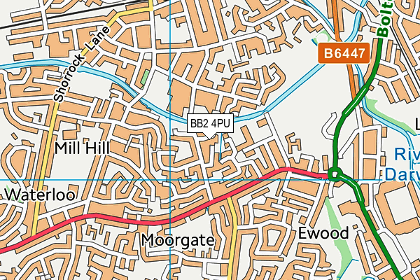 BB2 4PU map - OS VectorMap District (Ordnance Survey)