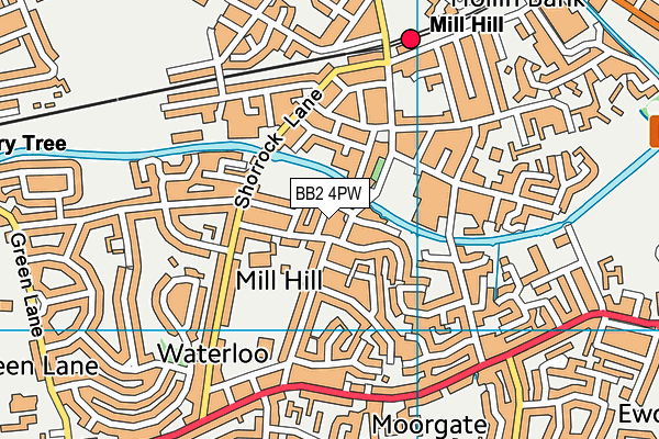 BB2 4PW map - OS VectorMap District (Ordnance Survey)