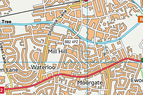 BB2 4PZ map - OS VectorMap District (Ordnance Survey)